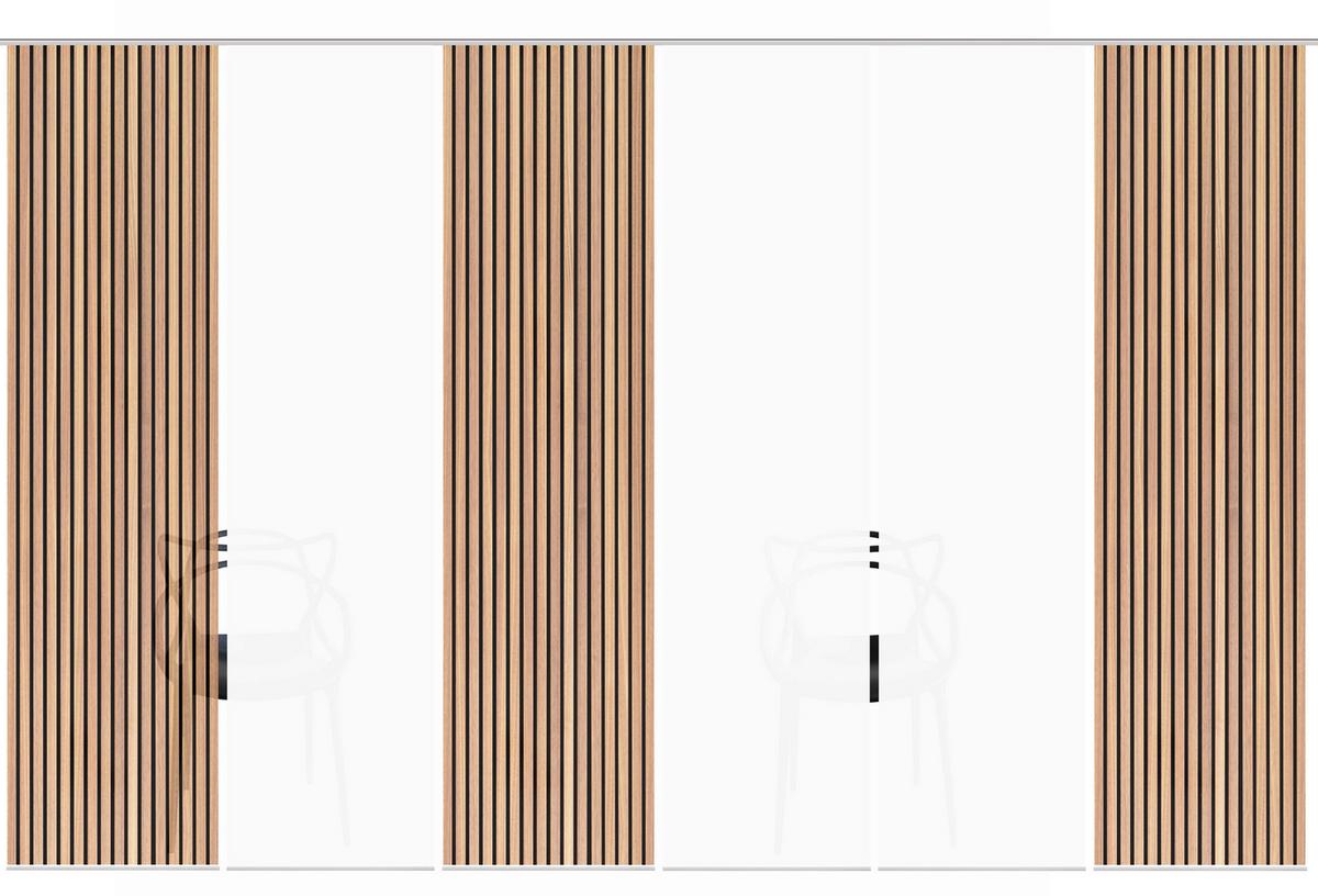 Flächenvorhang Panilo 6er Set - Braun, Trend, Textil (60/245cm)