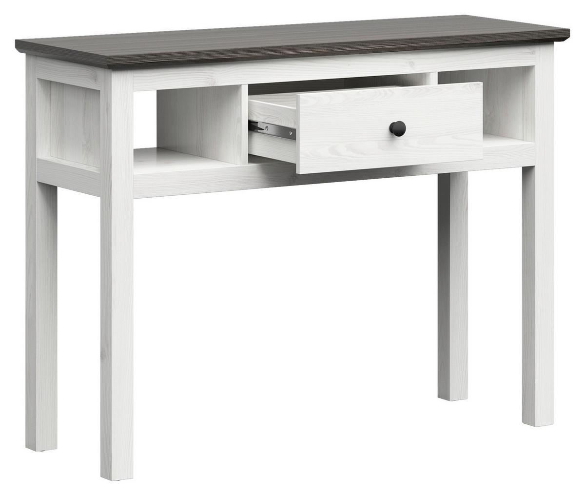 Schminktisch Bondy Kiefer Dekor/Weiß B: 114 cm mit Lade - Lärchefarben/Graphitfarben, KONVENTIONELL, Holzwerkstoff (114/86/41cm) - MID.YOU