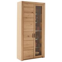 Vitrine Prag - Eichefarben, Design, Glas/Holz (97/203/37cm) - Livetastic