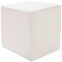 Hocker Betty Lederlook Weiß H: 45 cm Würfelförmig - Weiß, Basics, Textil (45/45/45cm) - Ondega