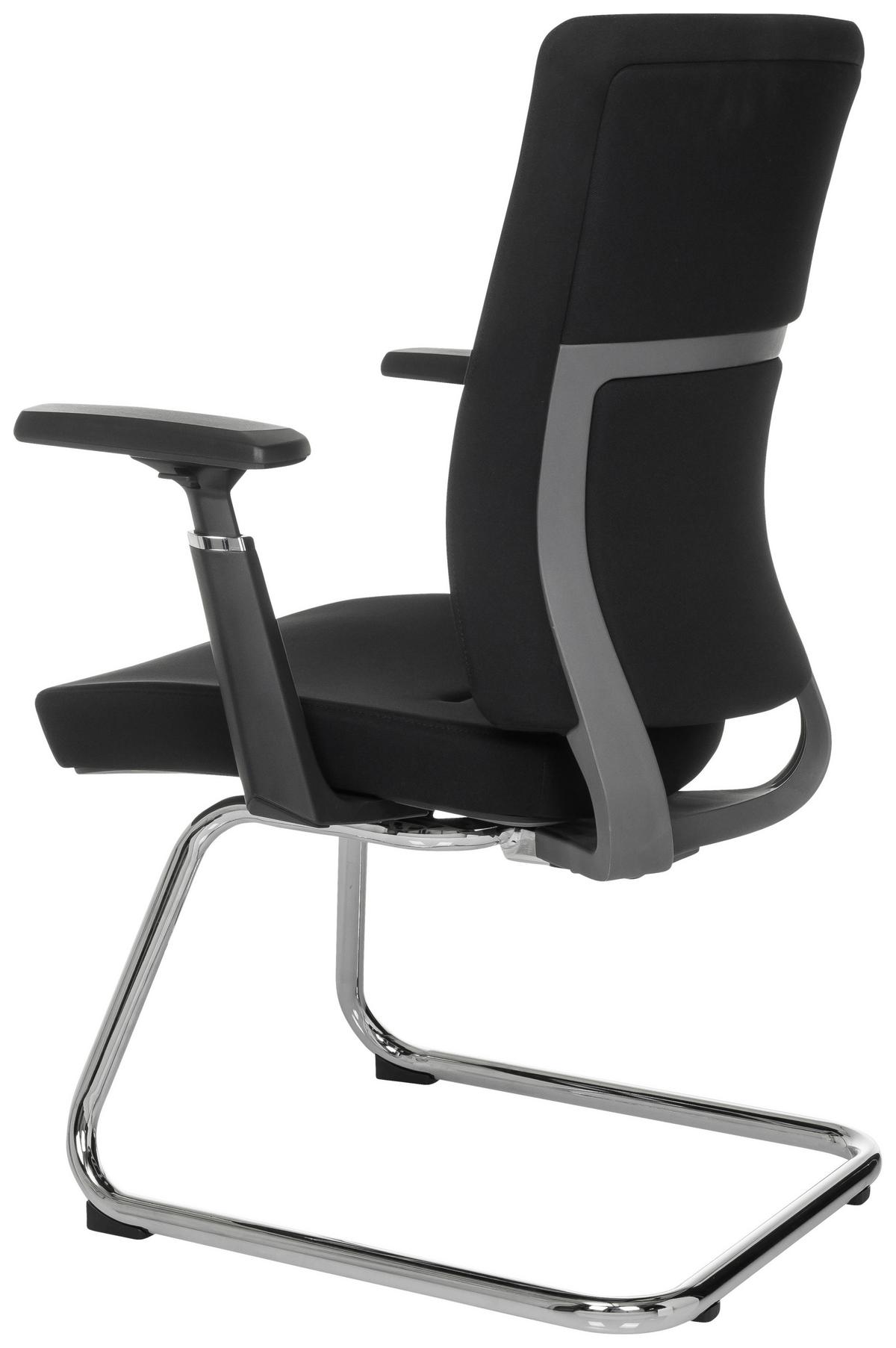 Besucherstuhl Captivo Pro V Schwarz B: 67 cm - Silberfarben/Schwarz, MODERN, Kunststoff/Textil (67/100/62cm) - MID.YOU