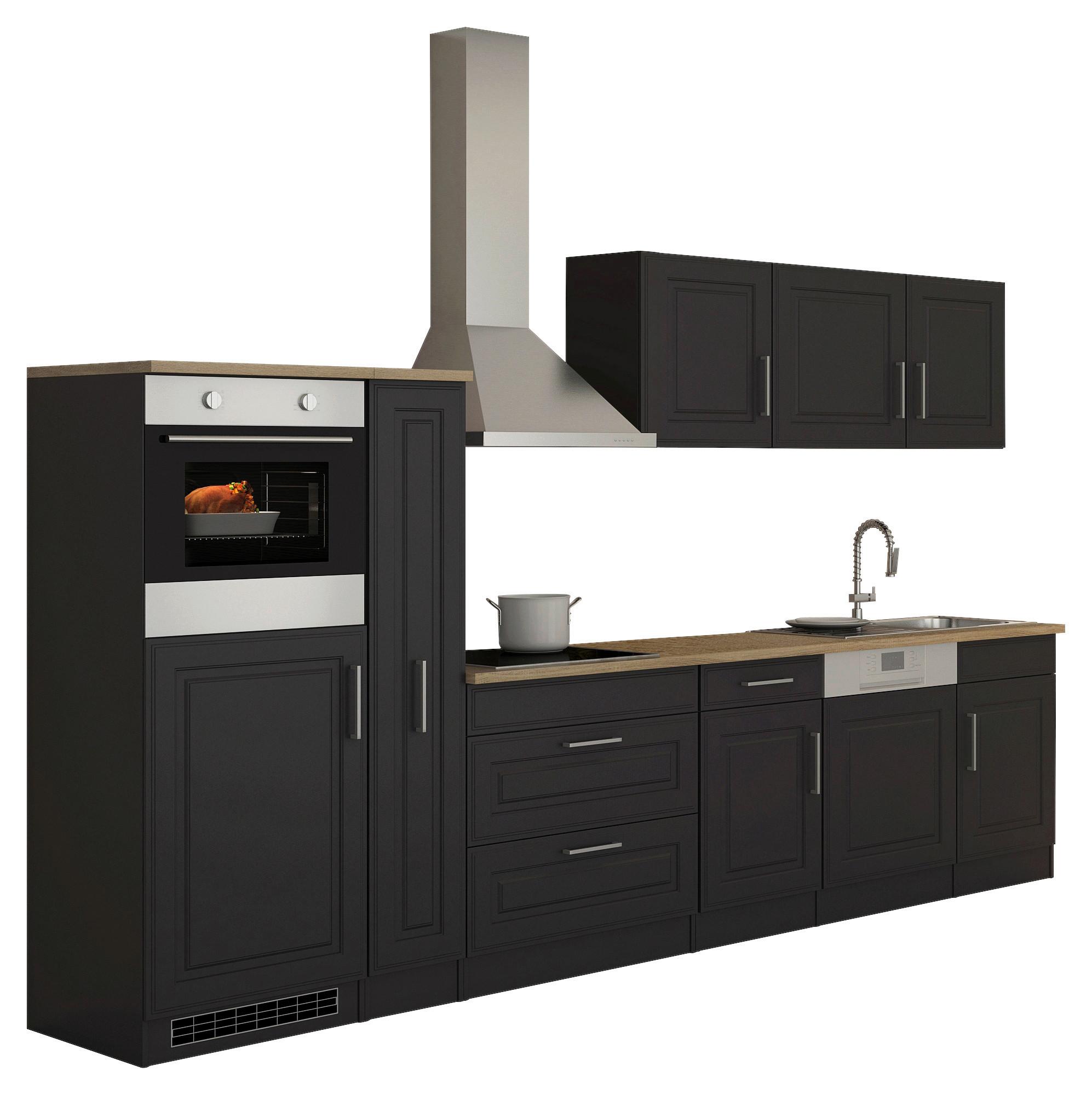 Küchenblock Rom Graphitfarben B: 330 cm - Graphitfarben/Sonoma Eiche, MODERN, Holzwerkstoff (330cm) - Held