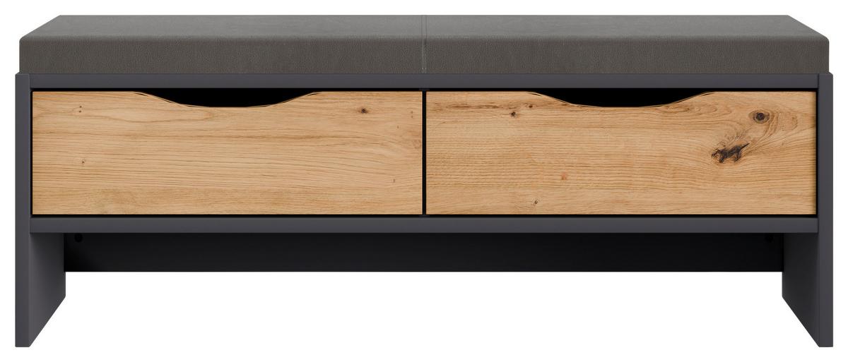 LAVICE K POSTELI KARPO - šedá/dub artisan, Moderní, kompozitní dřevo (125/47/37cm)