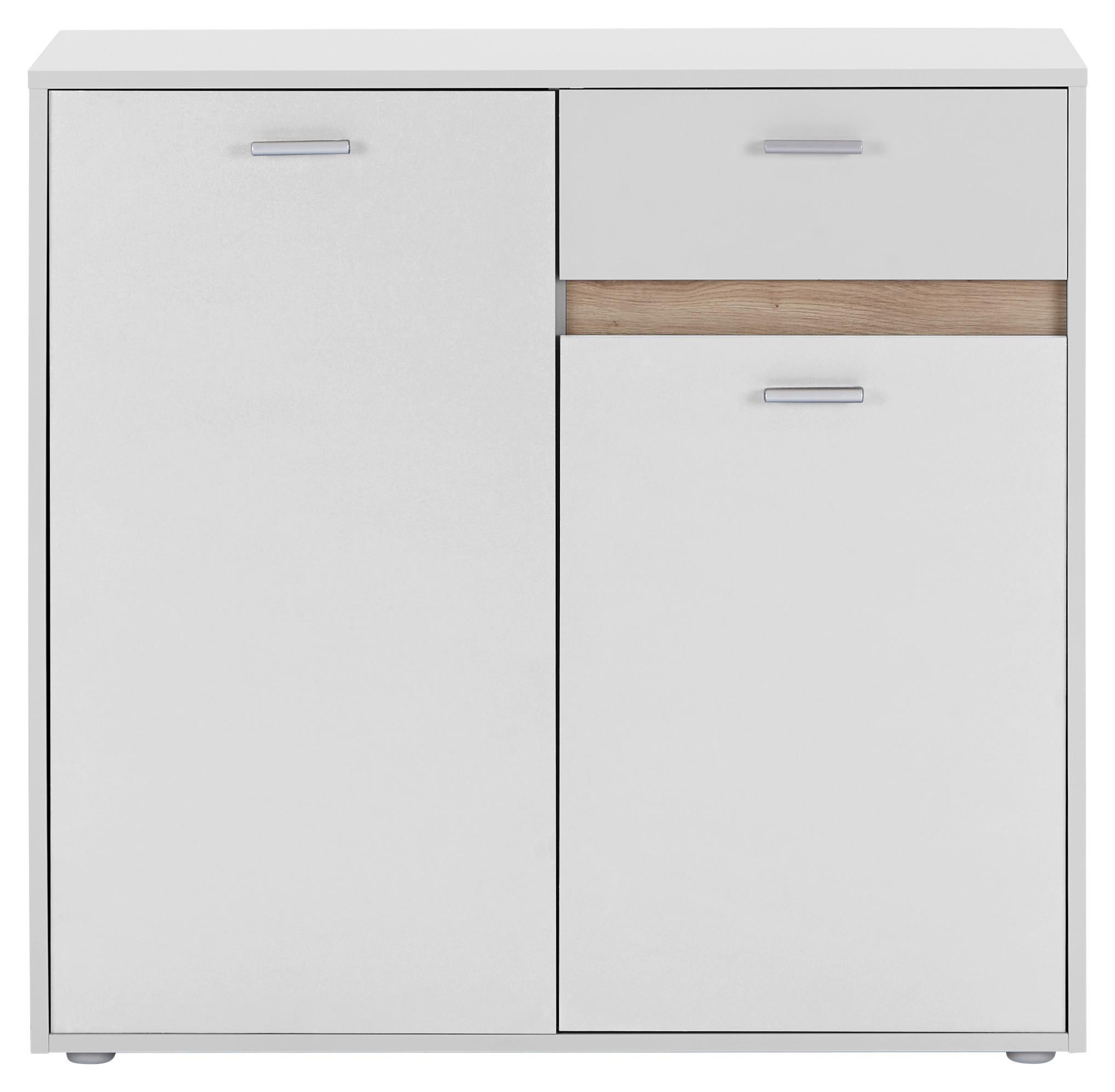 Kommode mit Bügelgriff B: 93,4 cm Slot 2t Hellgrau - Hellgrau, MODERN, Holzwerkstoff (93,4/90/40cm)