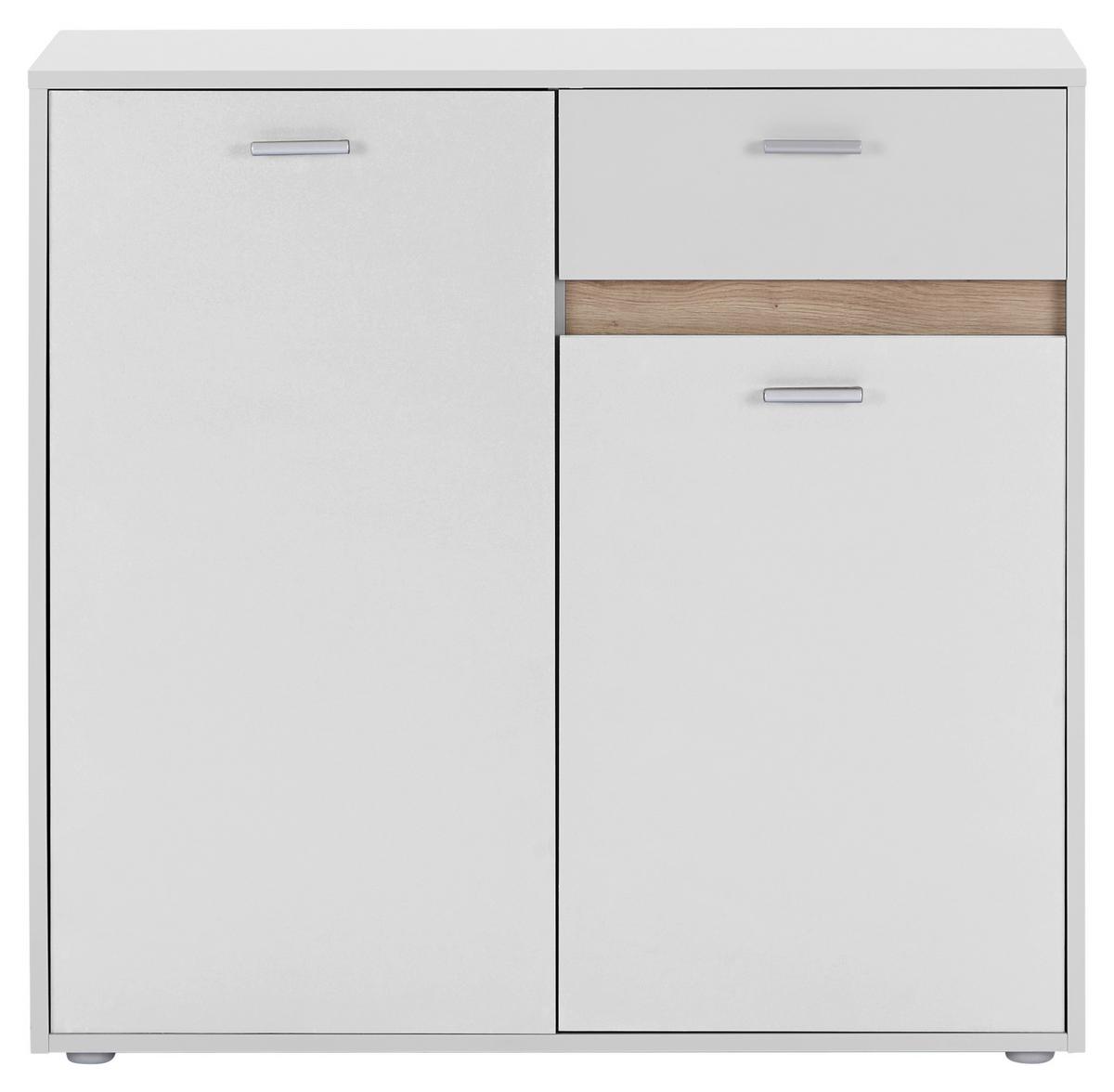 Kommode mit Bügelgriff B: 93,4 cm Slot 2t Hellgrau - Hellgrau, MODERN, Holzwerkstoff (93,4/90/40cm)