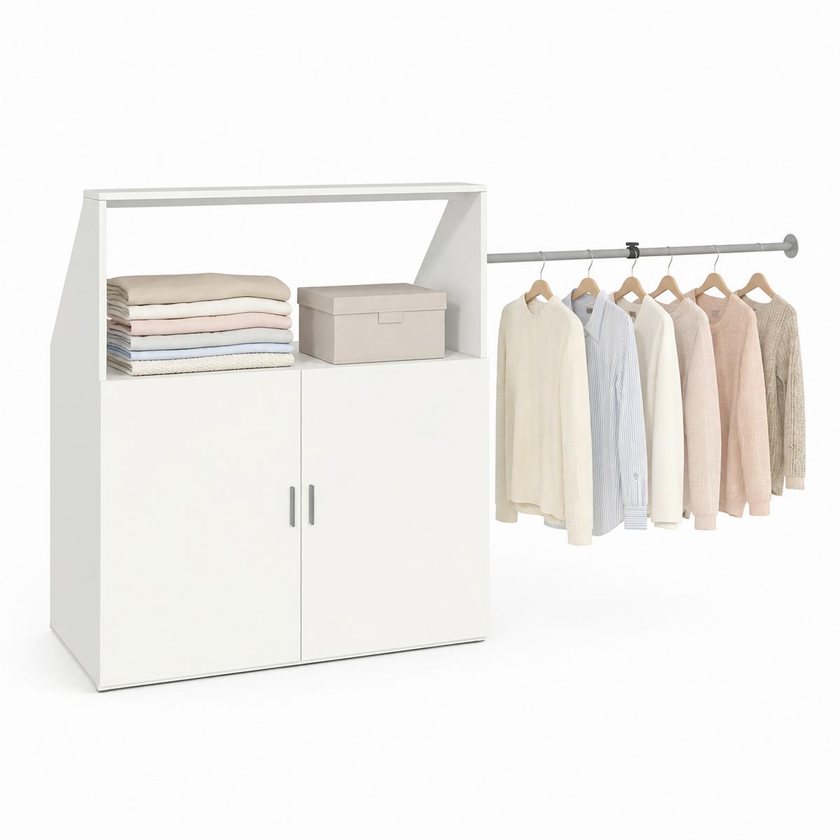 Nyitott Gardróbszekrény Dacho "m" - fehér, Modern, faalapú anyag (90/100/52cm) - Livetastic