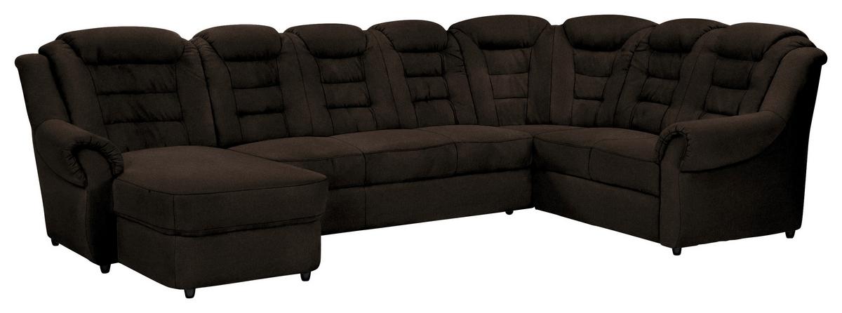 Wohnlandschaft Boston Braun Chenille - Schwarz/Braun, KONVENTIONELL, Textil (165/333/216cm) - Livetastic