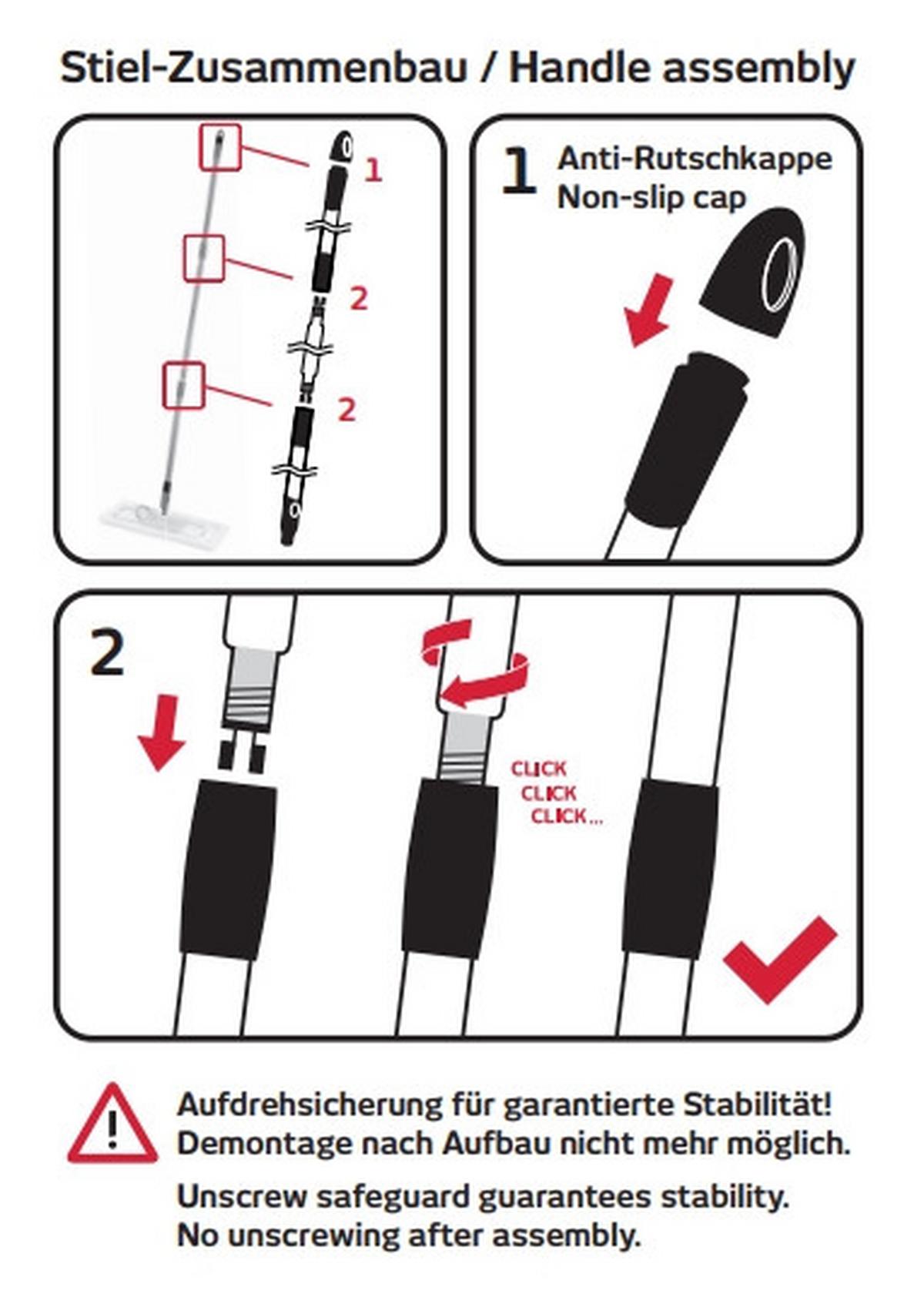 Leifheit Bodenwischer Profi mit Teleskopstiel - Türkis/Silberfarben, Basics, Kunststoff/Textil (42/146/15cm) - Leifheit