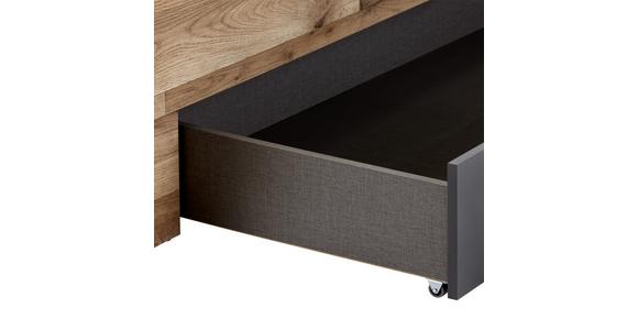 Bettkasten 2er-Set James B: 181 cm Graphit mit Rollen - Eichefarben/Graphitfarben, KONVENTIONELL, Holzwerkstoff/Kunststoff (181/27,5/199cm) - James Wood