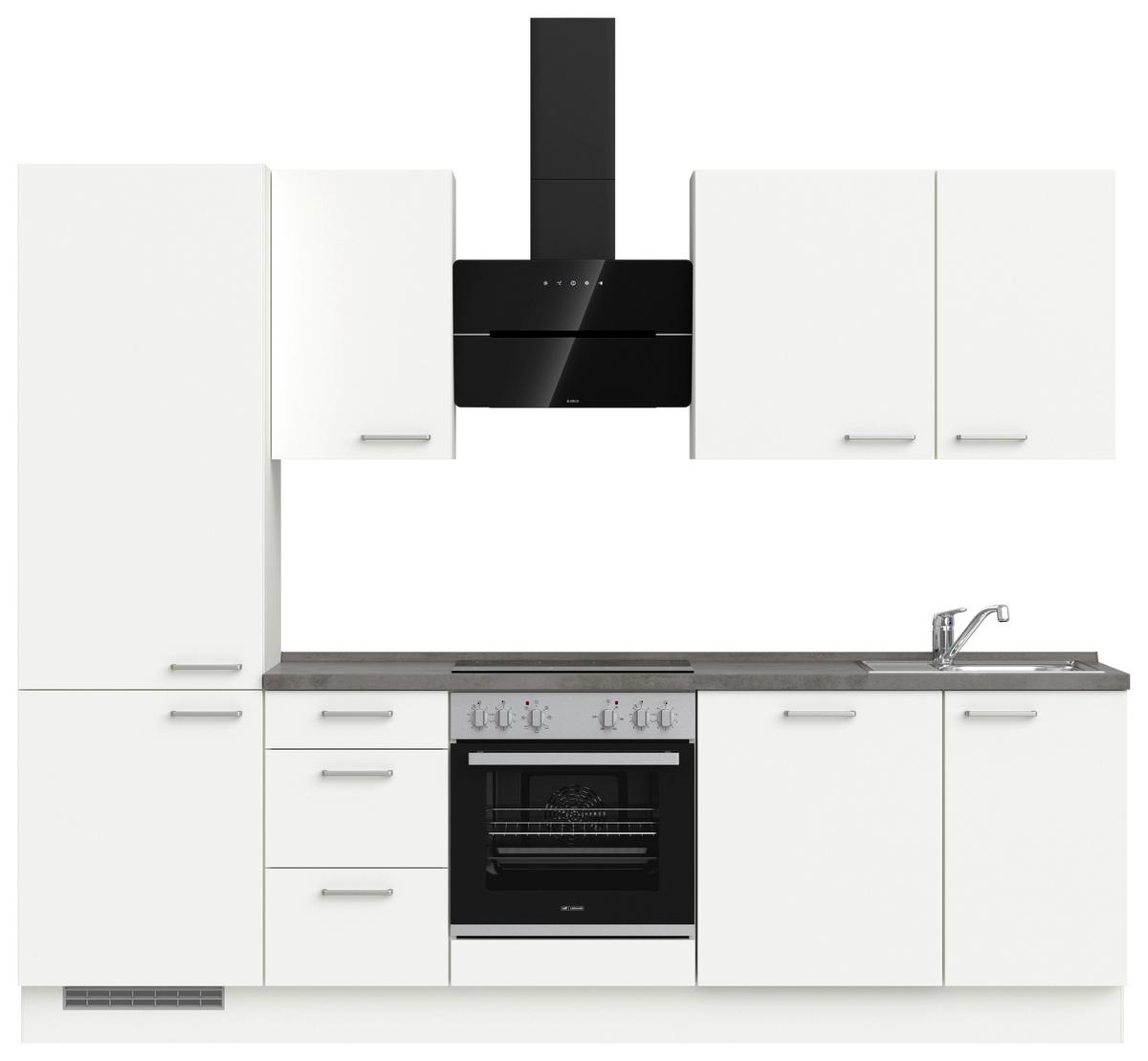 KÜCHENLEERBLOCK TOUCH HIGH - LINE, H6 LINKS - Weiß/Grau, MODERN, Holzwerkstoff (270cm) - Nobilia