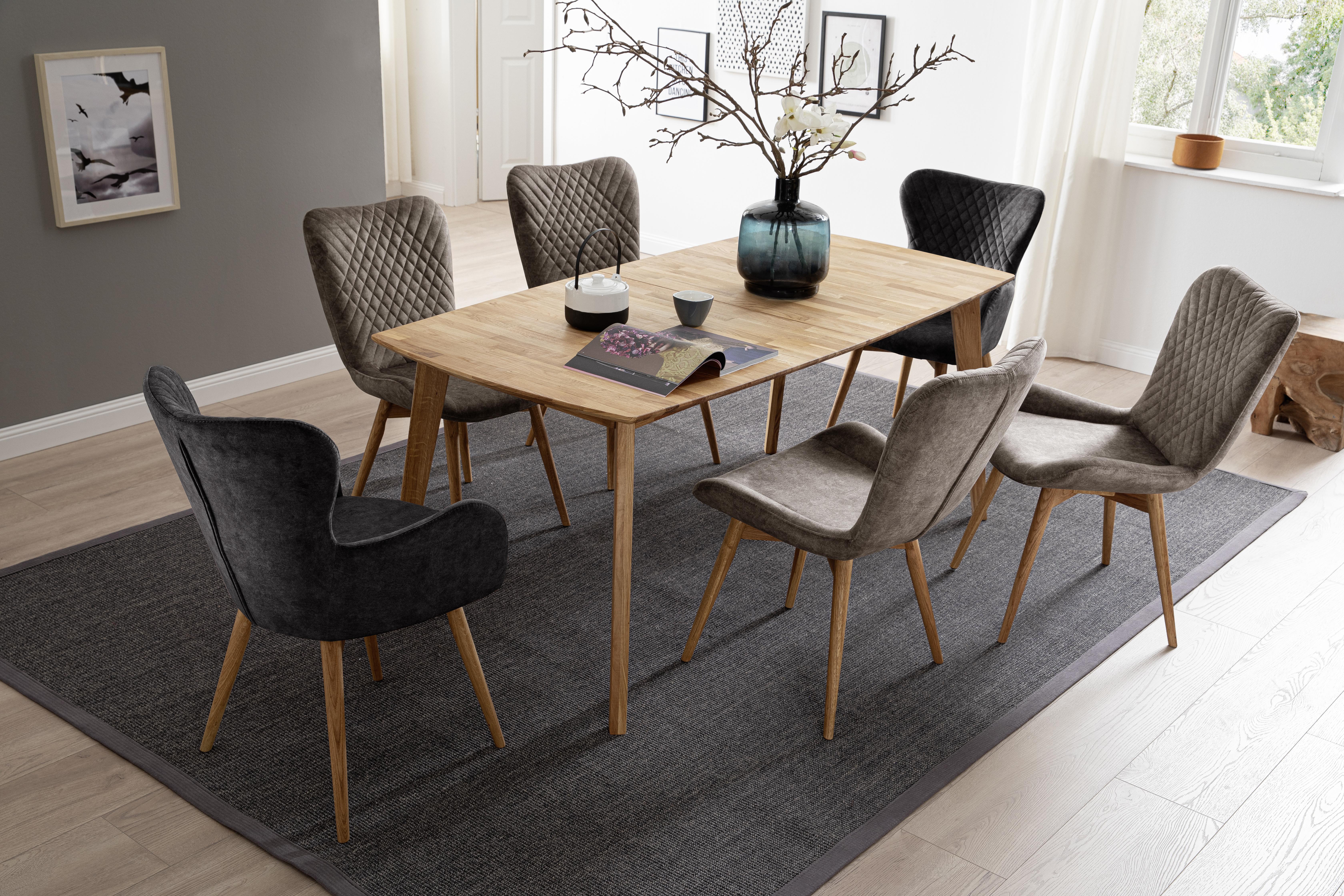 Stuhl Sarander - Eichefarben/Cappuccino, Natur, Holz/Textil (58/88/67cm) - MID.YOU