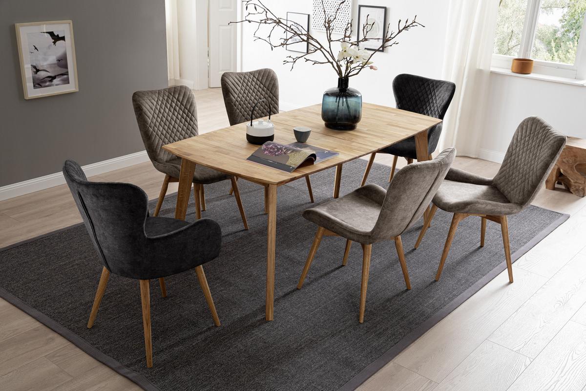 Stuhl Sarander - Eichefarben/Cappuccino, Natur, Holz/Textil (58/88/67cm) - MID.YOU