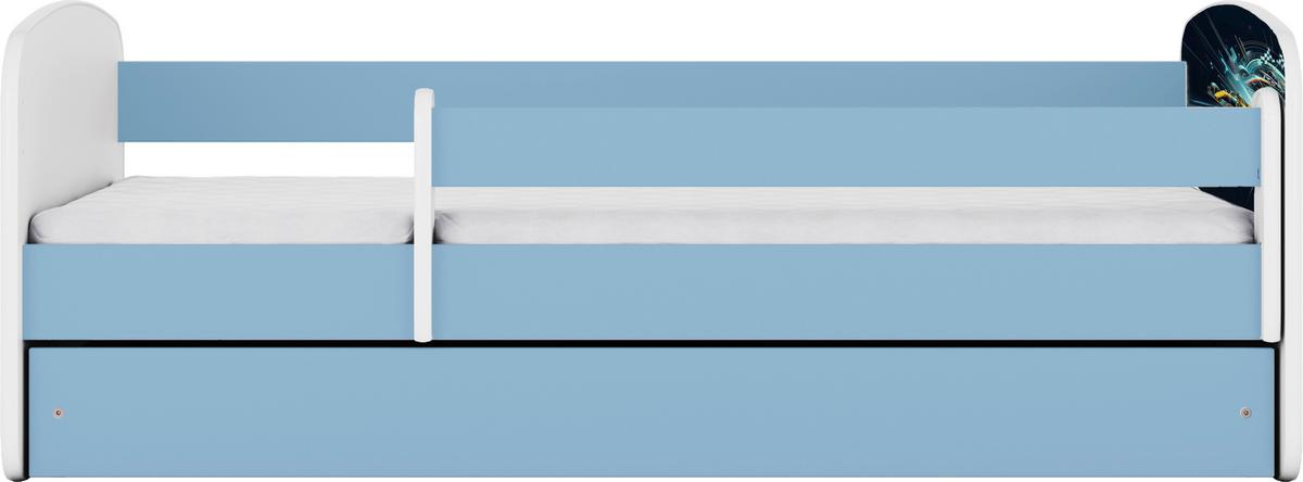 Kinder-/Juniorbett Babydreams Blau/Weiß B: 80cm - Blau/Birkefarben, MODERN, Holz/Holzwerkstoff (80/160cm) - MID.YOU
