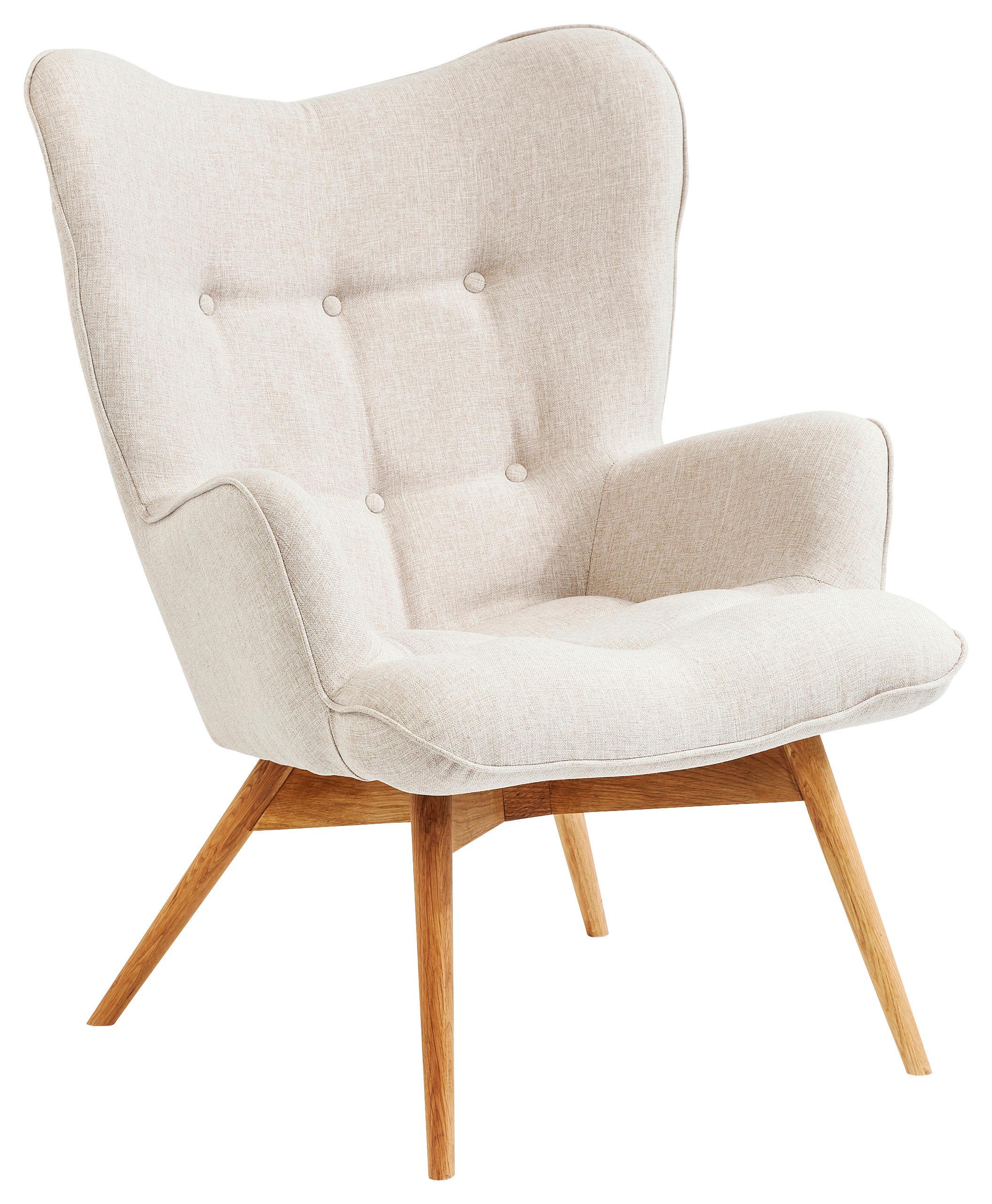 Ohrensessel Vicky Wilson - Creme/Naturfarben, Trend, Textil (73/94/83cm) - Kare-Design