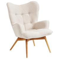 Ohrensessel Vicky Wilson - Creme/Naturfarben, Trend, Textil (73/94/83cm) - Kare-Design
