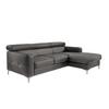 Ecksofa mit Schlaffunktion Sammy Graubraun - Chromfarben/Graubraun, Design, Textil (226/169cm) - Livetastic