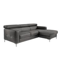 Ecksofa mit Schlaffunktion Sammy Graubraun - Chromfarben/Graubraun, Design, Textil (226/169cm) - Livetastic
