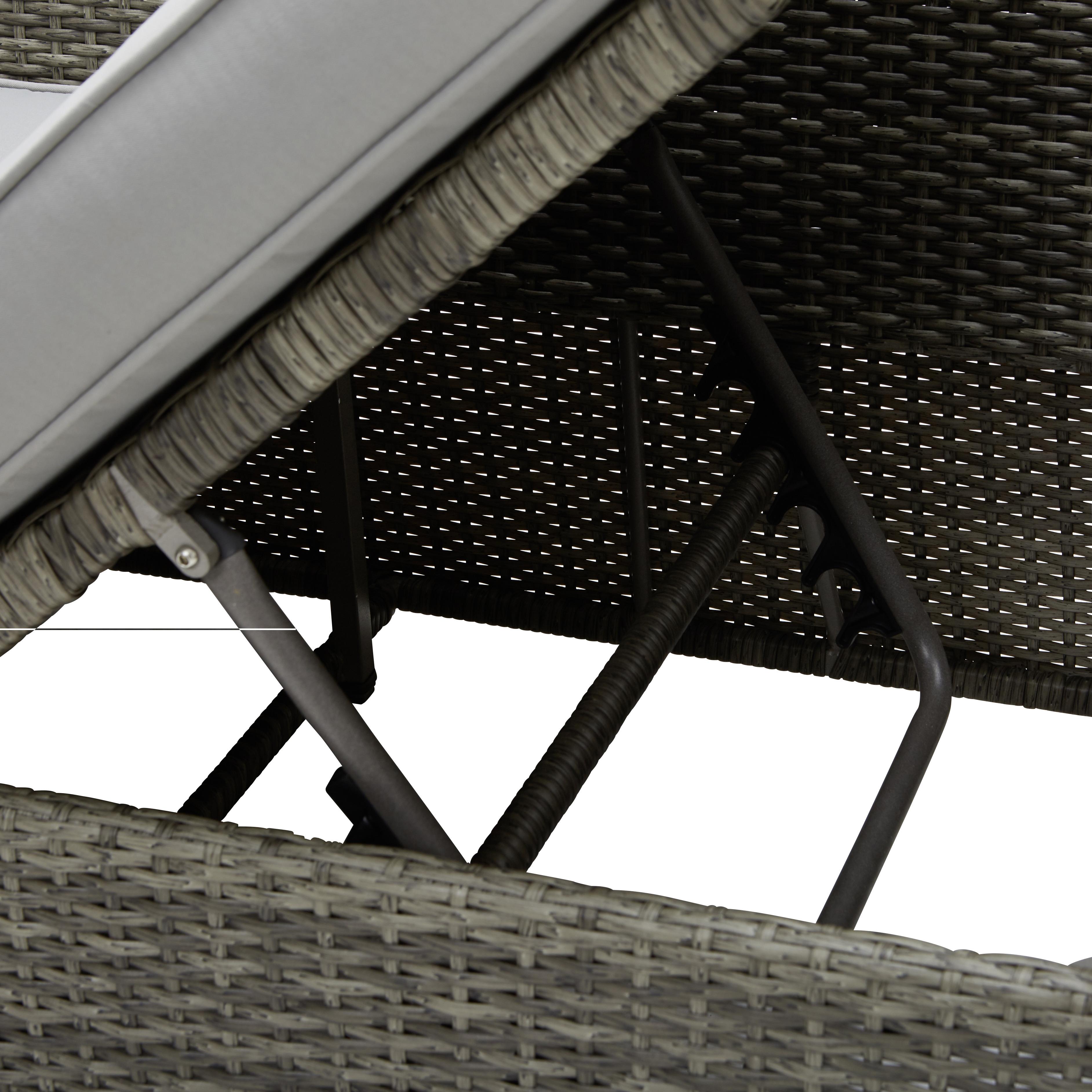 Loungegarnitur 6-Teilig Kiveri in Rattan-Optik mit Kissen - Klar/Braun, MODERN, Glas/Kunststoff (217/268cm) - Luca Bessoni