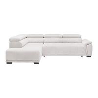 Rohová sedačka GRINALDI, ľavá, šedobílá - černá/šedobílá, Moderní, textil/plast (206/283cm) - Premium Living