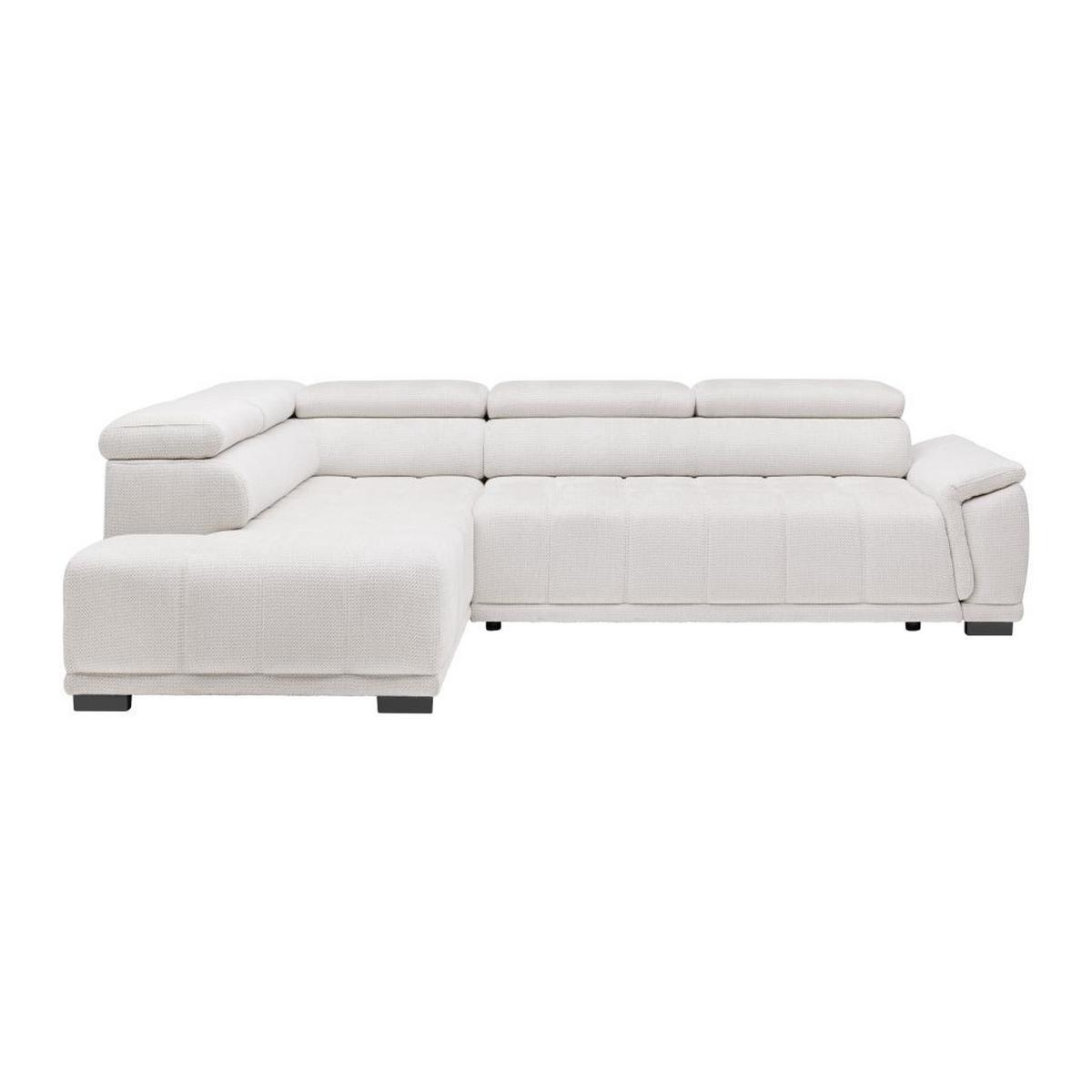 Rohová sedačka GRINALDI, ľavá, šedobílá - černá/šedobílá, Moderní, textil/plast (206/283cm) - Premium Living