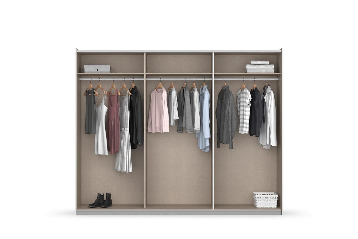 Schwebetürenschrank Neo Grau Champagner B: 261 cm - Champagner/Grau, MODERN, Holzwerkstoff (261/210/59cm) - Rauch Möbel