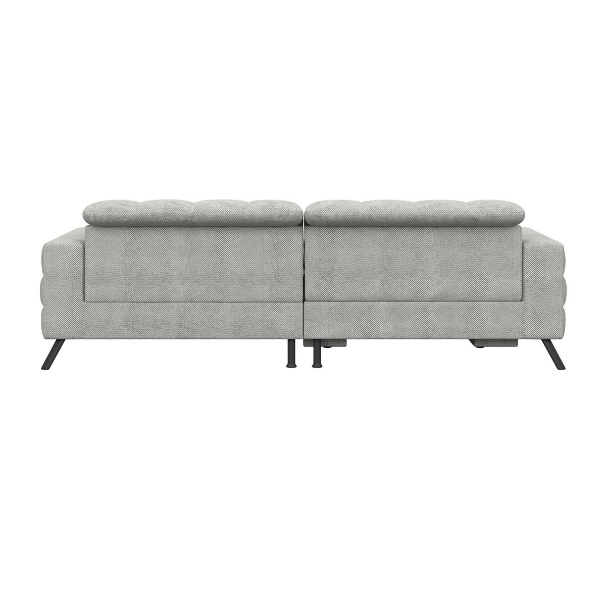 Ecksofa Milano Microfaser hellgrau, B: 256 cm - Hellgrau/Schwarz, MODERN, Holz/Textil (256/178cm) - Luca Bessoni