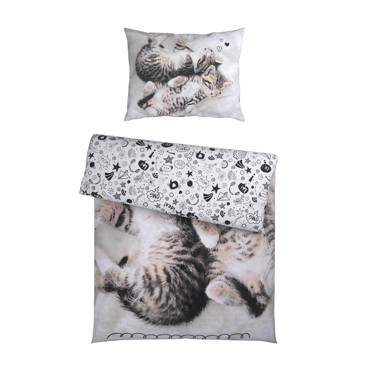 Ágyneműhuzat-garnitúra Cat - Modern, textil - Luca Bessoni