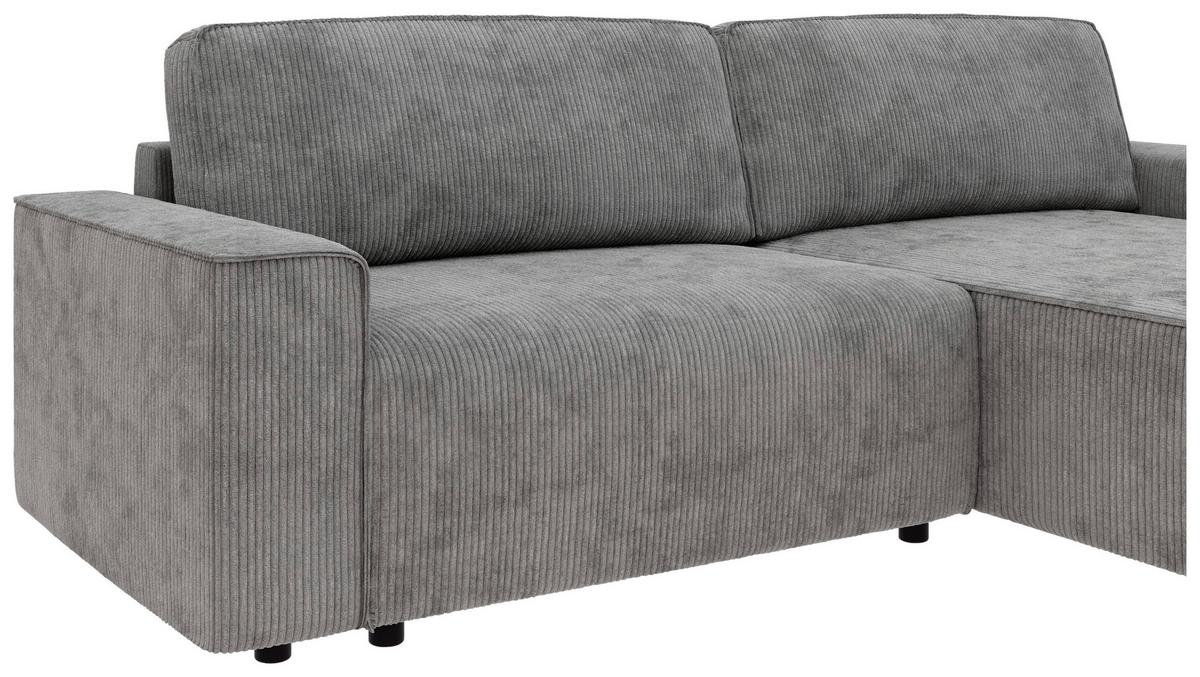Ecksofa Chance, Hellgrau S: 265x164 cm - Hellgrau/Schwarz, MODERN, Textil (265/164cm) - Trendmanufaktur