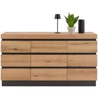 Sideboard Corte Grau/eiche Dekor B: 160,8 Cm - Eichefarben/Grau, Trend, Holzwerkstoff (160,8/92,5/45cm)