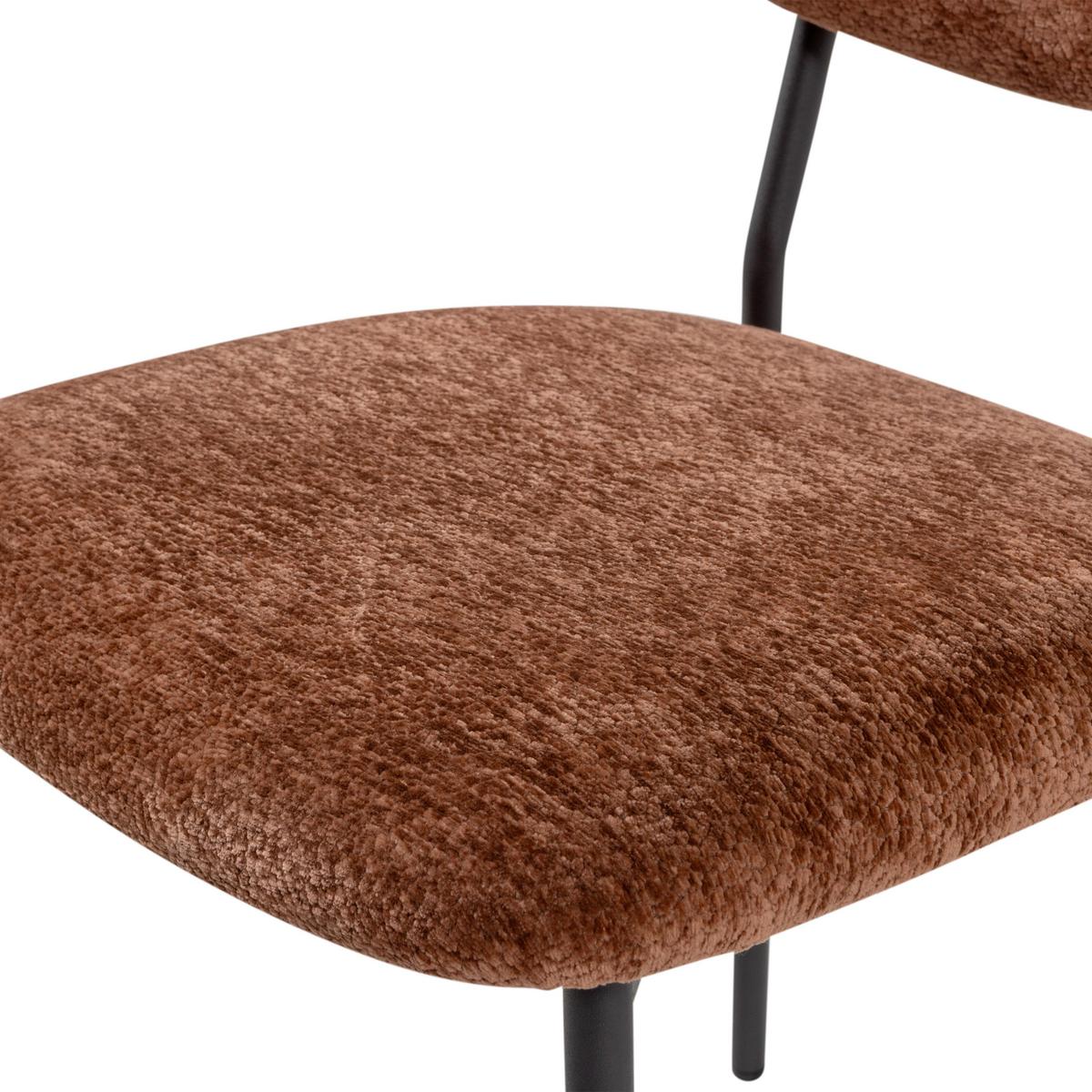Stuhl-Set Klejd Braun B: 47cm - Schwarz/Braun, MODERN, Textil/Metall (47/79/53cm) - Livetastic