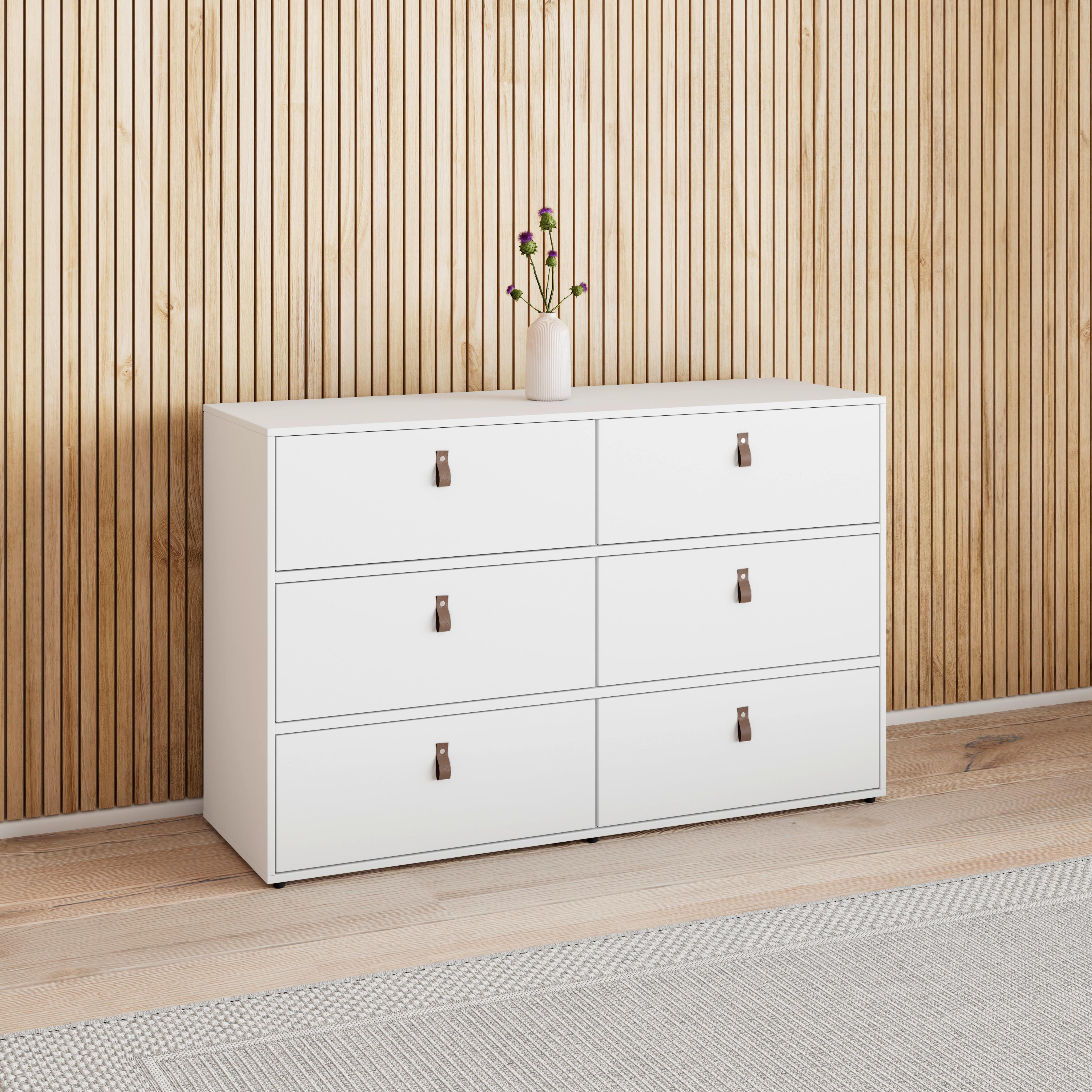 Komoda MICK - bílá/černá, Moderní, textil/plast (120/75/40cm) - Bessagi Home
