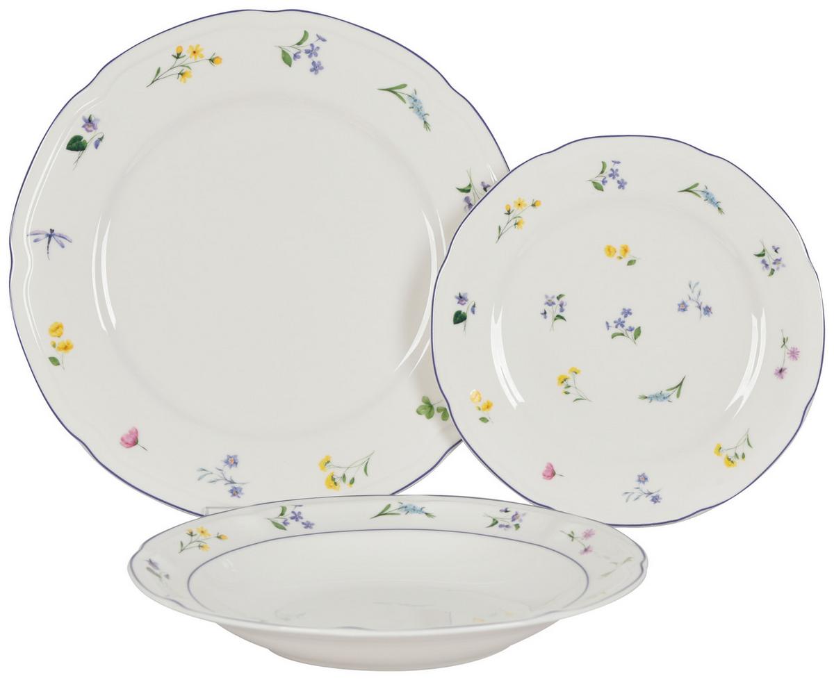 Jídelní souprava 18-dílná - vícebarevná, Romantický / Rustikální, keramika - Mömax