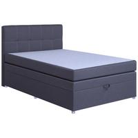 Boxspringbett Royal 140x200 Dunkelgrau - Chromfarben/Dunkelgrau, MODERN, Holzwerkstoff/Textil (140/200cm)