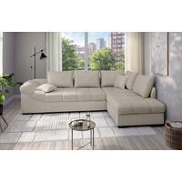 Eckschlafsofa Alvito Beige S: 298x202 Cm - Beige/Schwarz, MODERN, Textil (298/202cm) - MID.YOU