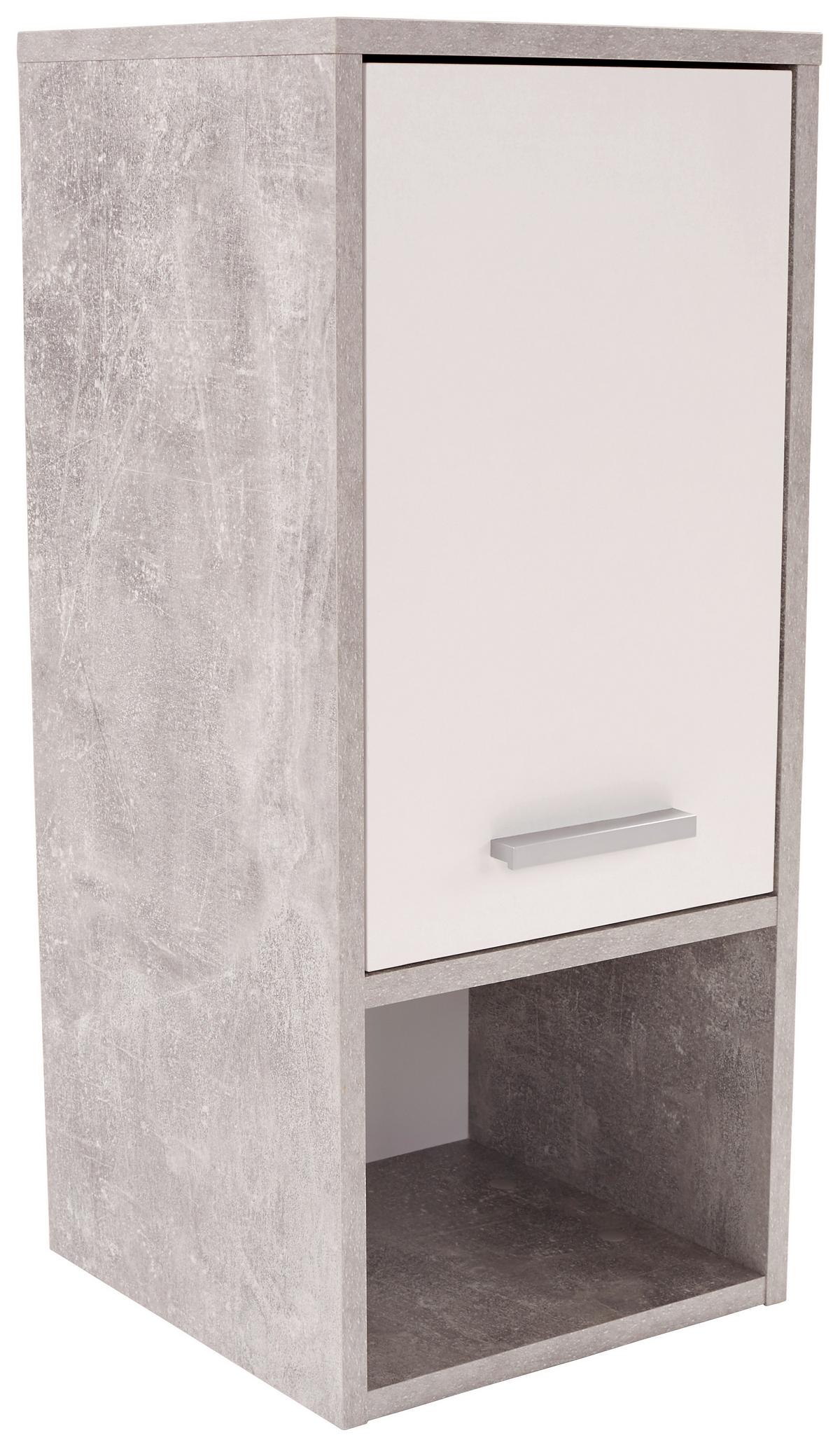 Hängeschrank Attack B: 32cm, Betonoptik/weiß - Hellgrau/Weiß, MODERN, Holzwerkstoff (32/68/28cm)