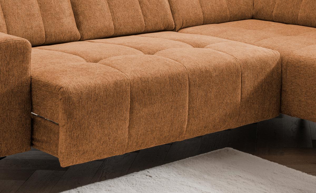 Ecksofa Mit Usb Anschluss Sano, Currygelb, S: 261x200 Cm - Currygelb/Schwarz, MODERN, Textil (261/200cm) - Livetastic