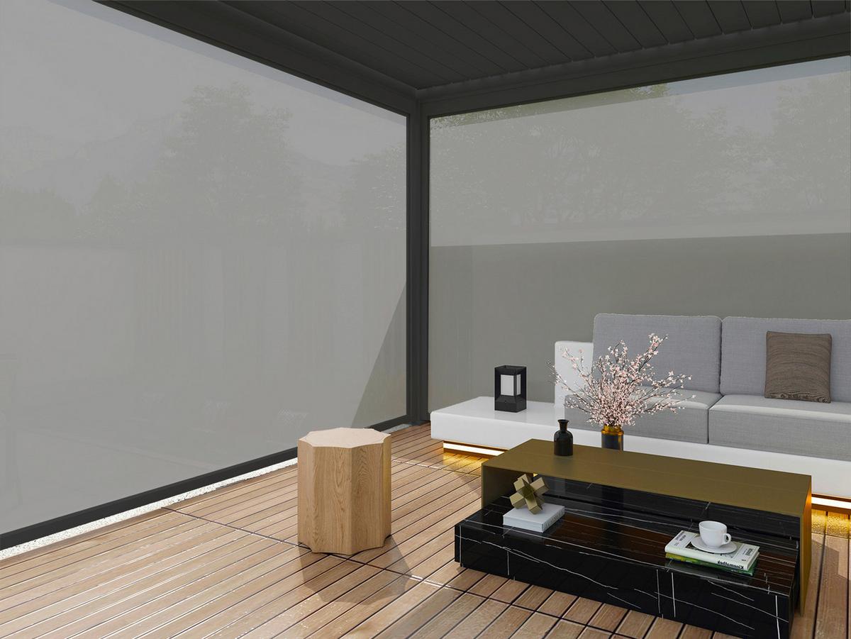 Pavillon-Rollo 300x235cm Wetterfest - Anthrazit, Basics, Textil/Metall (300/235/10cm) - WEIDE