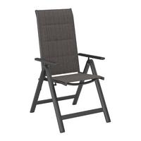 Gartensessel Klappbar Verena Aluminium, Textil - Dunkelgrau, MODERN, Textil/Metall (57/108/70cm) - Beldano