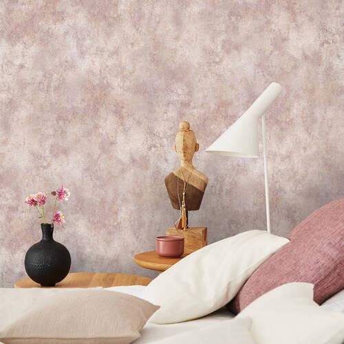 Vliestapete Rosa Beton, Rosa - Pink, Basics, Papier/Kunststoff (52/1000cm)