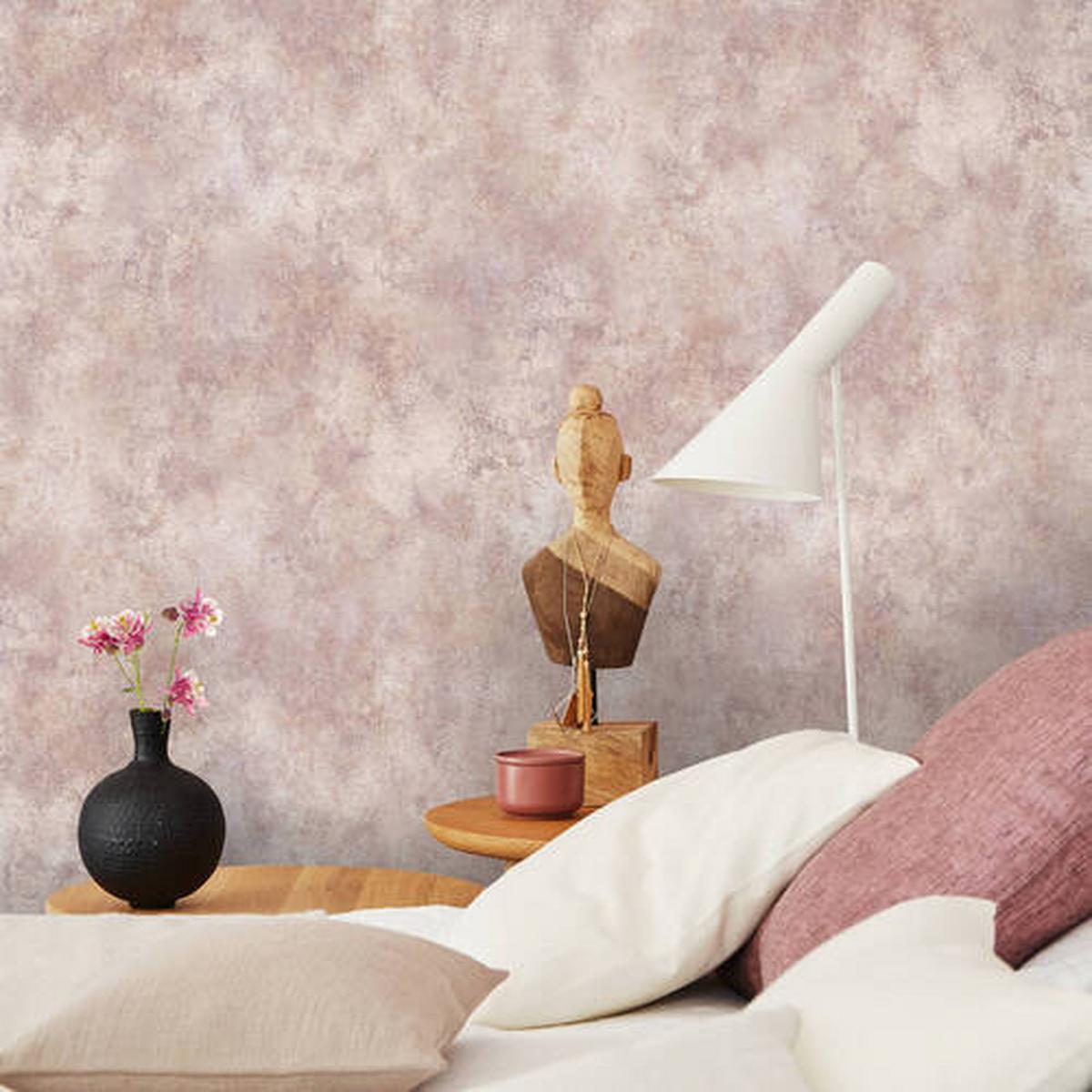 Vliestapete Rosa Beton, Rosa - Pink, Basics, Papier/Kunststoff (52/1000cm)