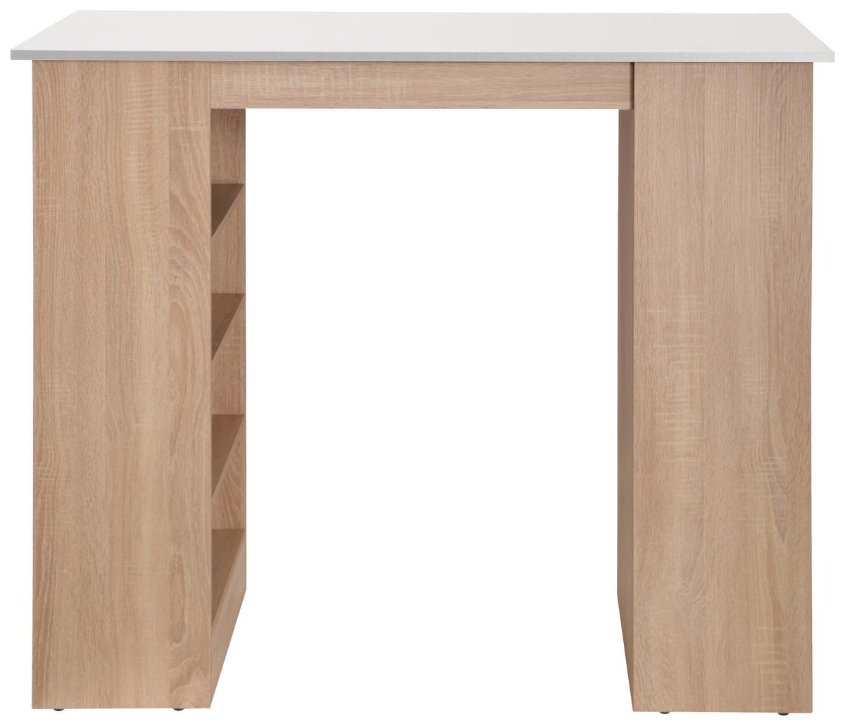 Bartisch Merle Weiß/Eiche Dekor B:103cm - Eichefarben/Weiß, Design, Holzwerkstoff (103/50/115cm) - Respekta