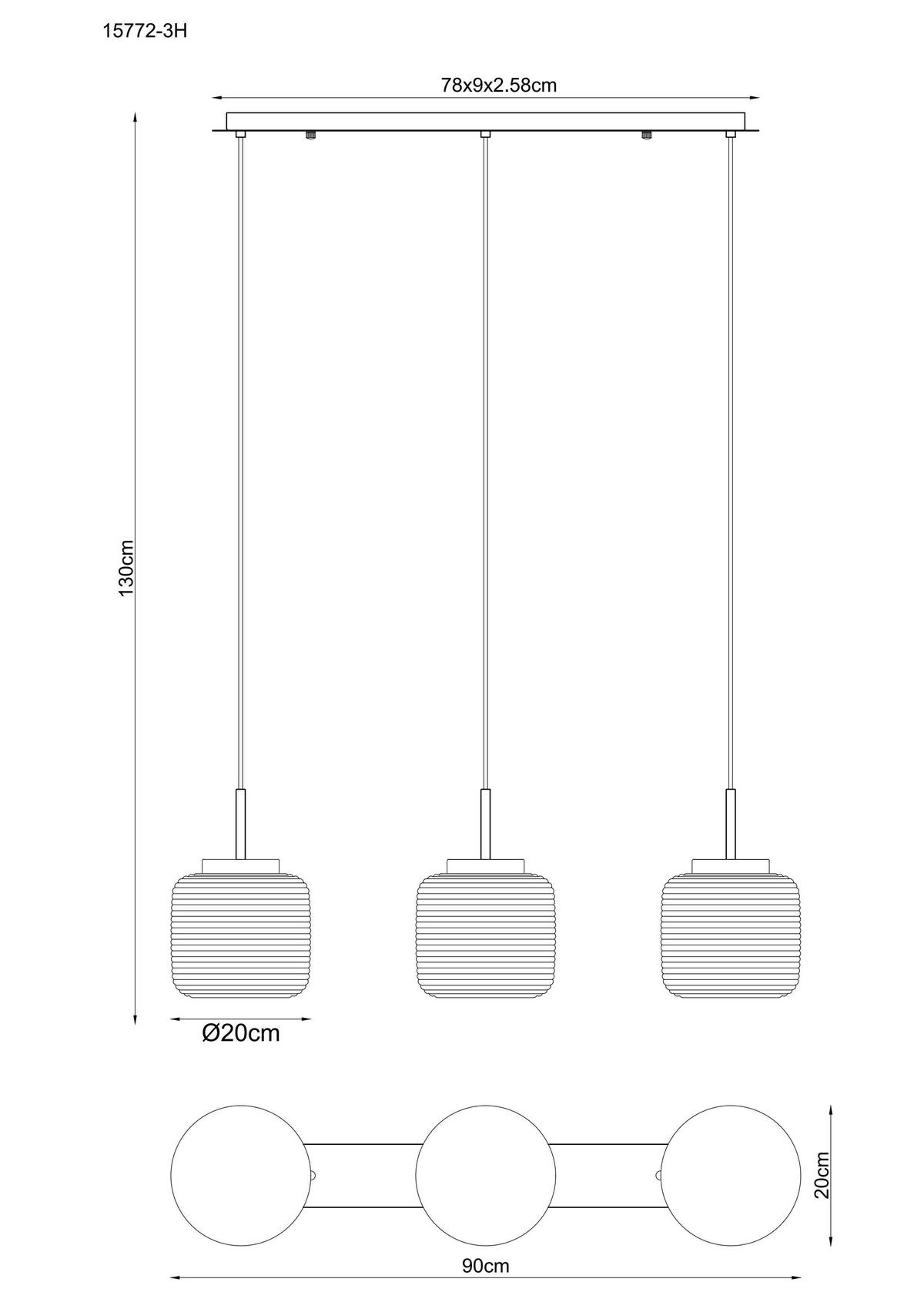 Hängeleuchte Kladora D: 24 cm Schwarz Weiß Nickelfarben - Schwarz/Weiß, KONVENTIONELL, Glas/Textil (24/130cm) - Globo