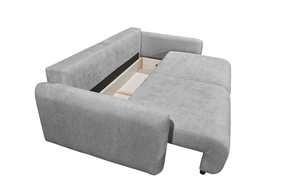 Schlafsofa Bubble 2 Grau, B: 240cm - Schwarz/Grau, MODERN, Textil (240l) - MID.YOU