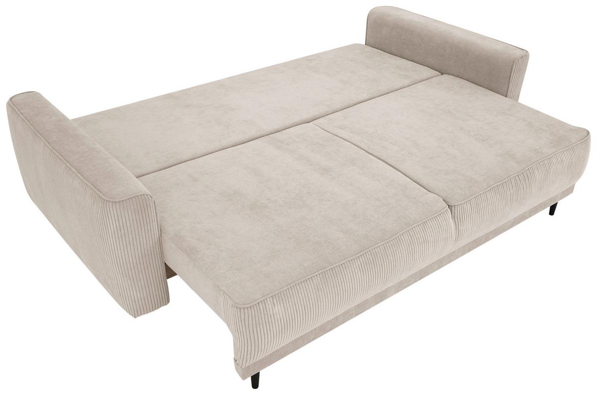 Schlafsofa Larisa Beige B: 232 cm - Beige/Schwarz, MODERN, Textil (232/96/112cm) - MID.YOU