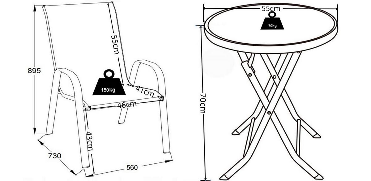 Gartenset Sonlas L 3-teilig Anthrazit - Anthrazit, MODERN, Glas/Metall - MID.YOU