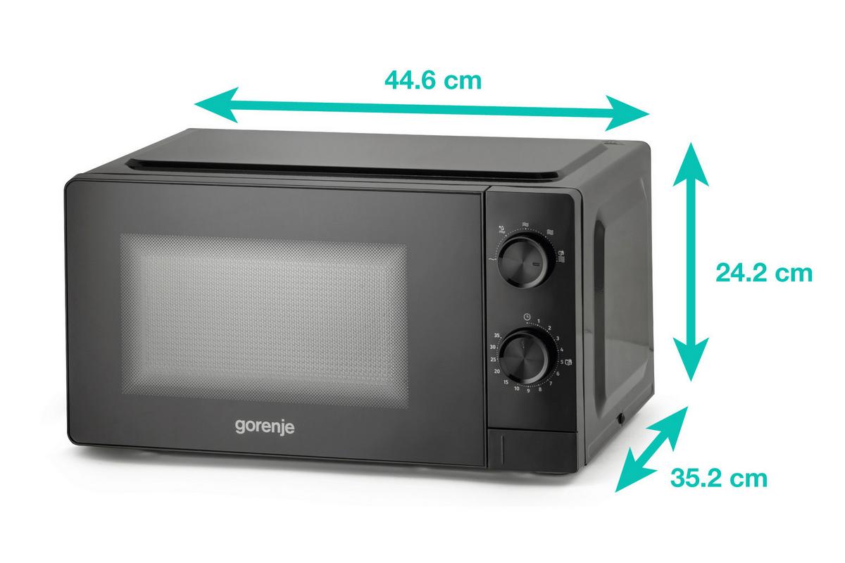 MIKROWELLE 20 Liter, 700W - Schwarz, Basics, Glas/Kunststoff (44,6/24,2/35,2cm) - Gorenje