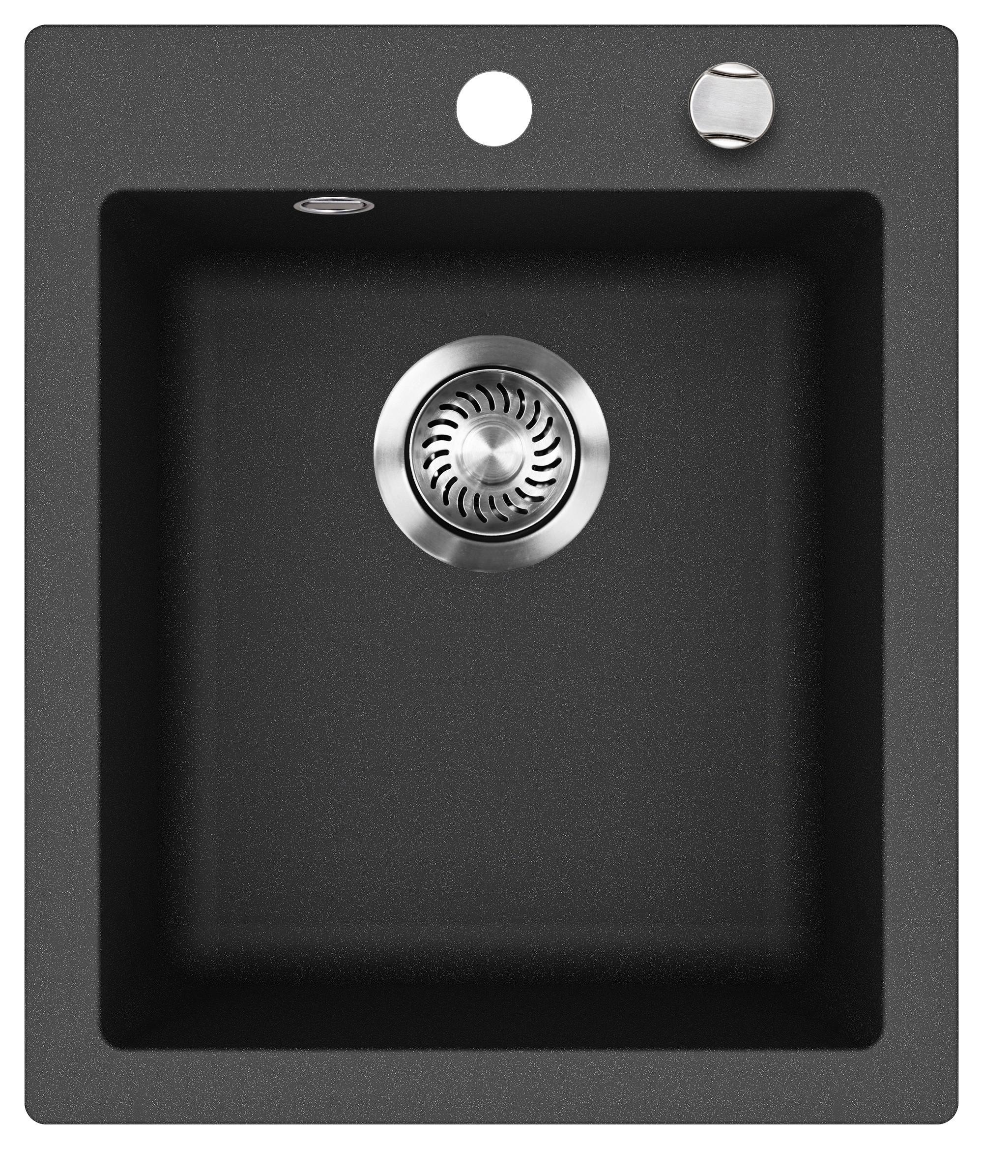 SPÜLE VELA100BL - Schwarz, Basics, Stein (42,5/19,5/50cm) - Visiona
