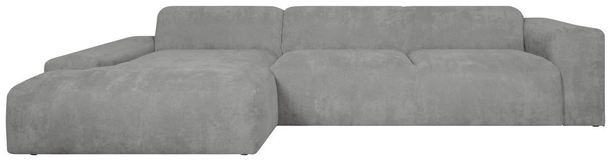 Ecksofa Hannah Hellgrau 170x343 cm - Hellgrau/Schwarz, Design, Textil (170/343cm) - MID.YOU
