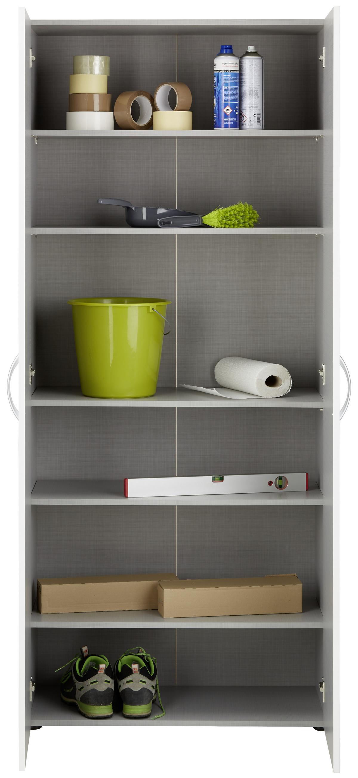 VIACÚČELOVÁ SKRIŇA MRK - biela/hliníková, Konventionell, kompozitné drevo/plast (80/185/40cm) - Mömax