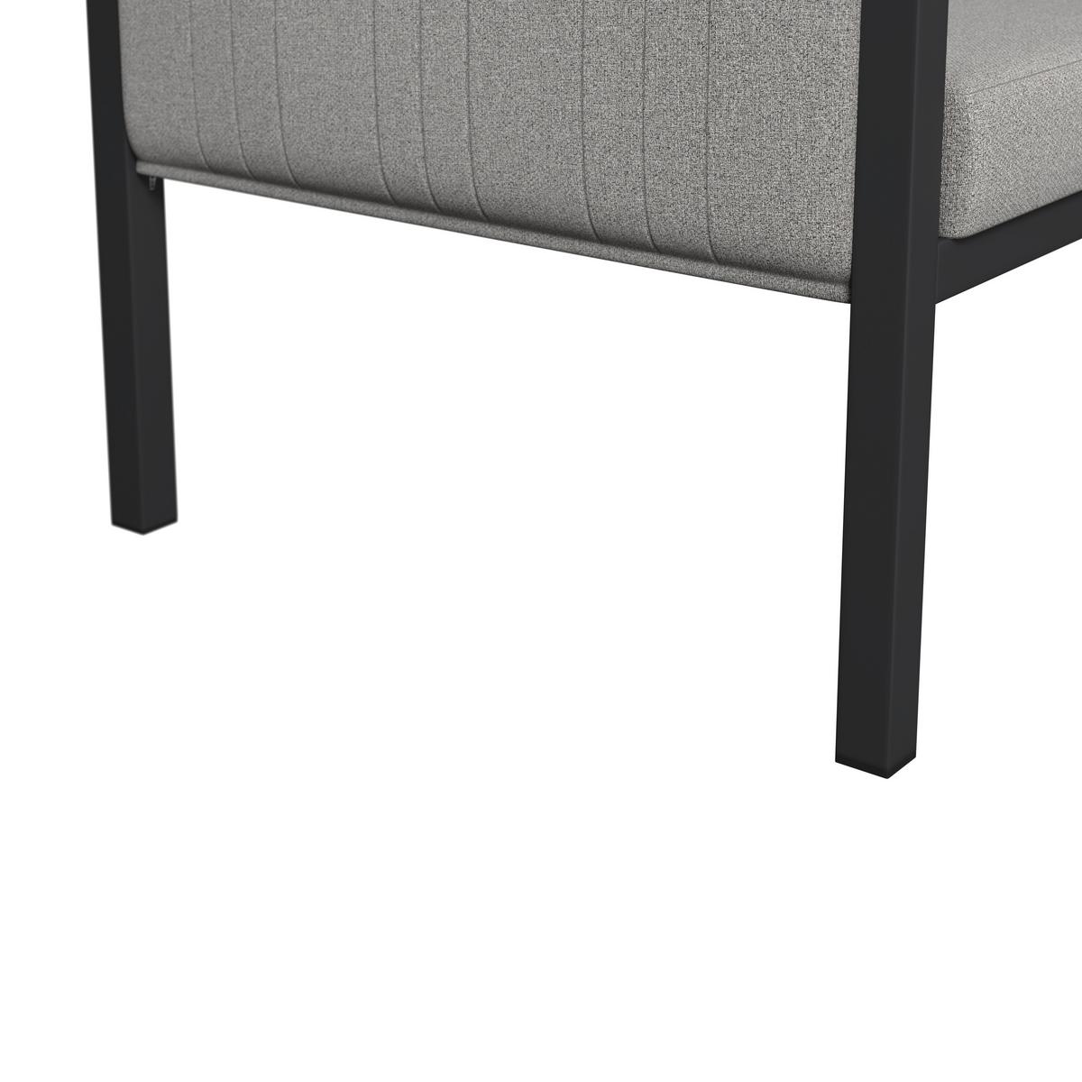 Loungegarnitur Peru - Dunkelgrau/Hellgrau, MODERN, Glas/Textil (187/241,5cm) - Beldano